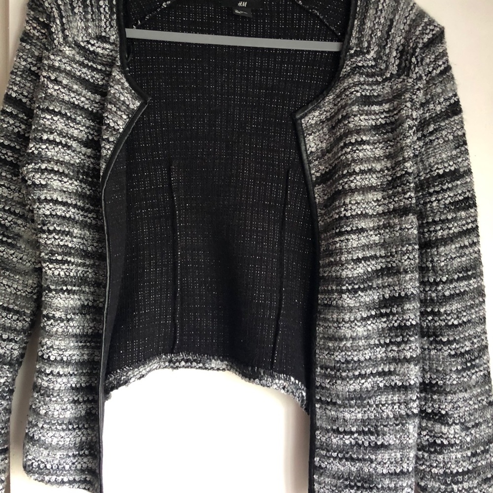 Metallic tweed short jacket